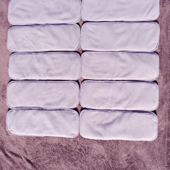 10 Charcoal Bamboo Cloth Diaper Inserts - Picture 2 of 2